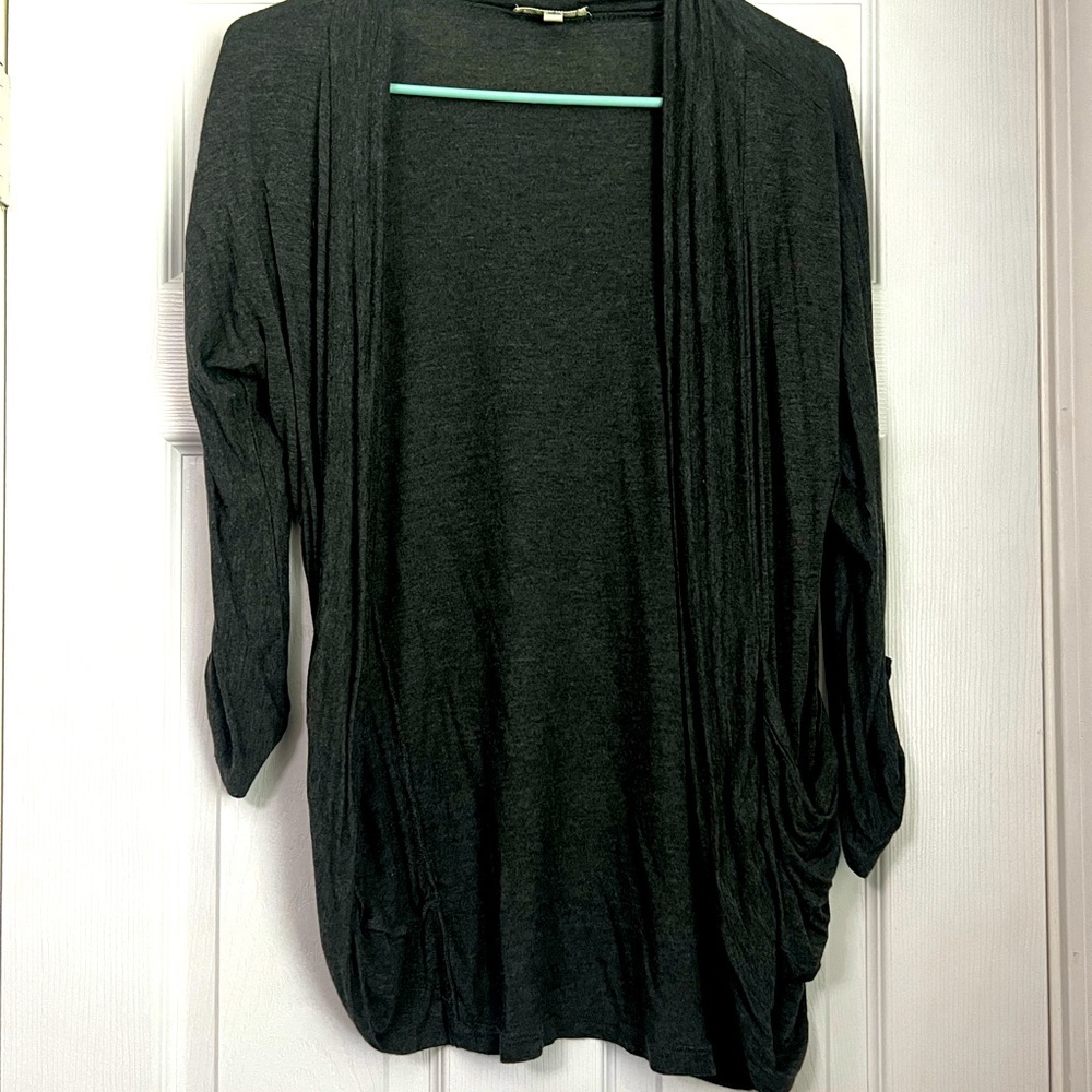 Zenana SM gray 3/4 sleeve cardigan